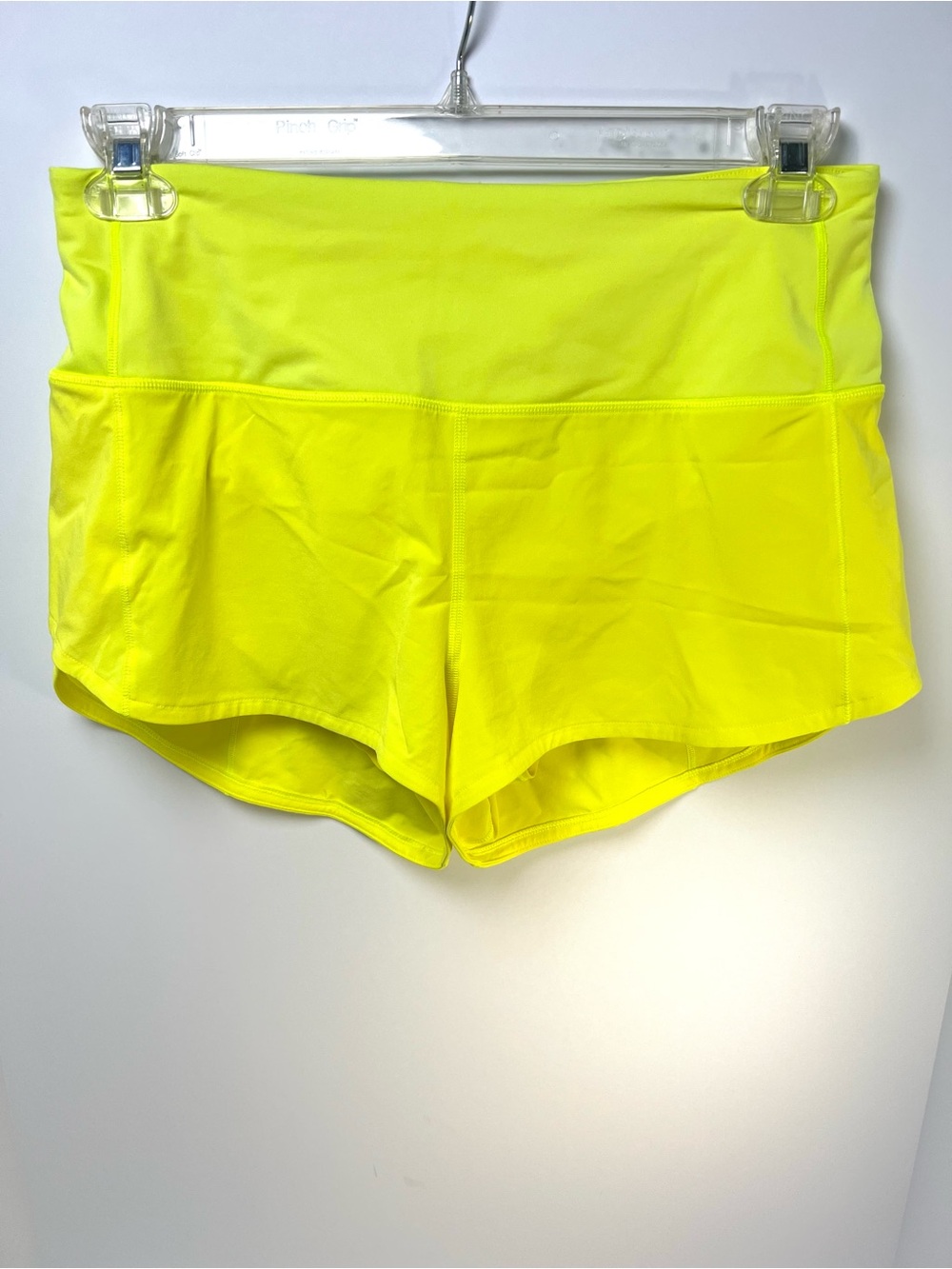 Lululemon Womens Sz 8 Neon Yellow Speed Up High Rise Lined Shorts 2.5” Running